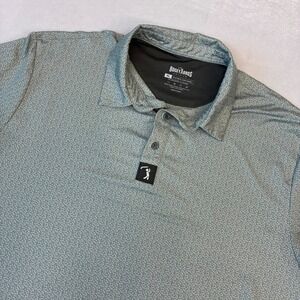 Bogey Bros Golf Polo Mens XL Gray Sperm Print Performance Stretch Shirt